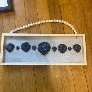 Navy and Gold Seashell Wall Art